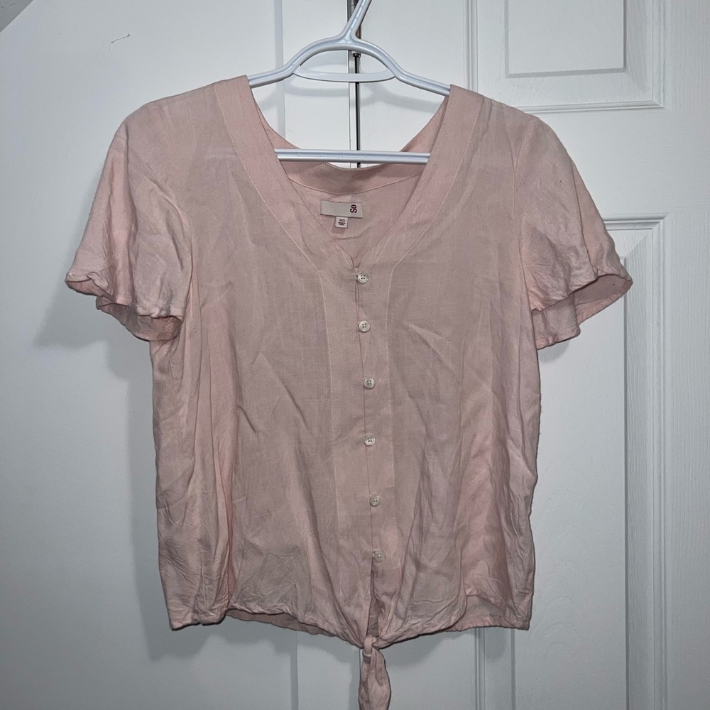 Pink Button-Up Women's Top